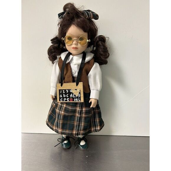 Wyndham Lane "Amy" Porcelain Collectible Teacher School Student Themed Doll.